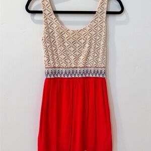 Lily Rose Red and Cream Dress